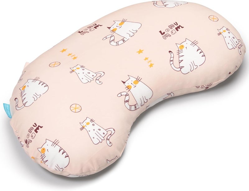 BYRIVER Kids Bed Pillow with Pillowcase for Home and Daycare, Playful Pink Kitten Child's Pillow for Sleeping - Image 2